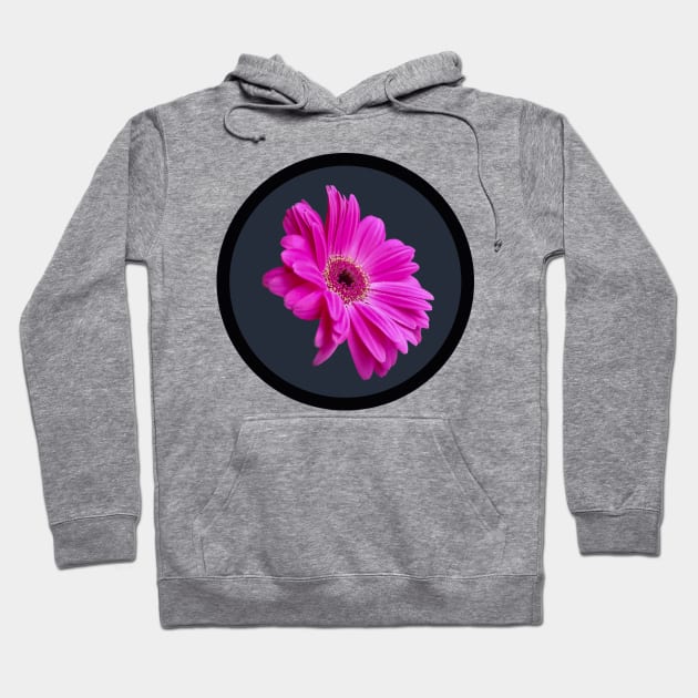 Pink Gerbera Daisy Flower Circle Frame Hoodie by ellenhenryflorals